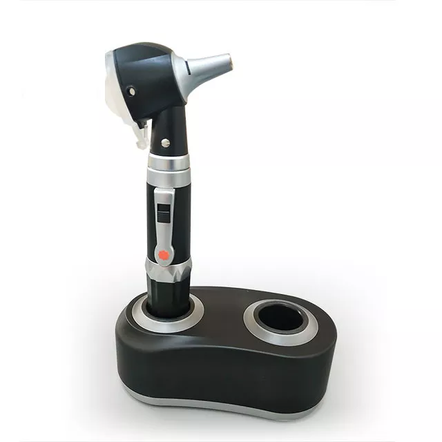 Otoscope portable à fibre optique avec chargeur pour diagnostic ORL