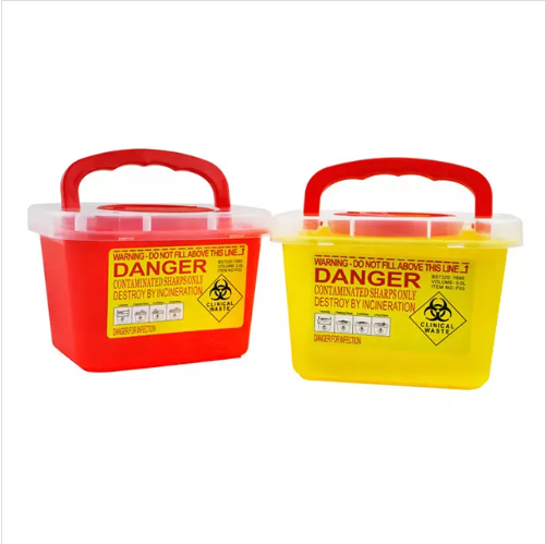 Conteneur en plastique avec couvercle 3 L pour seringues