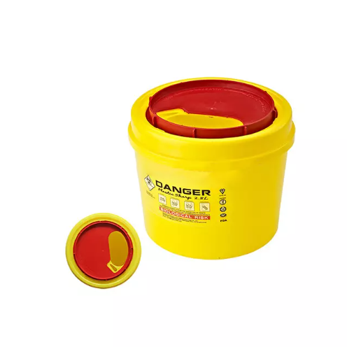 Conteneur en plastique avec couvercle 2,8 L  pour seringues