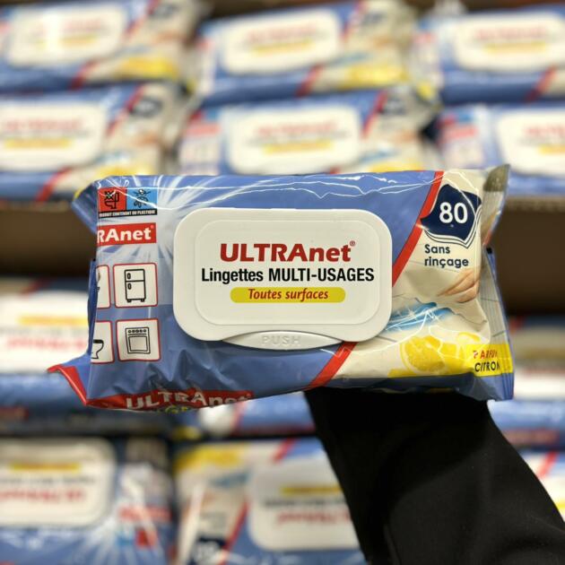80 Lingettes Multi-usages ULTRAnet parfum citron