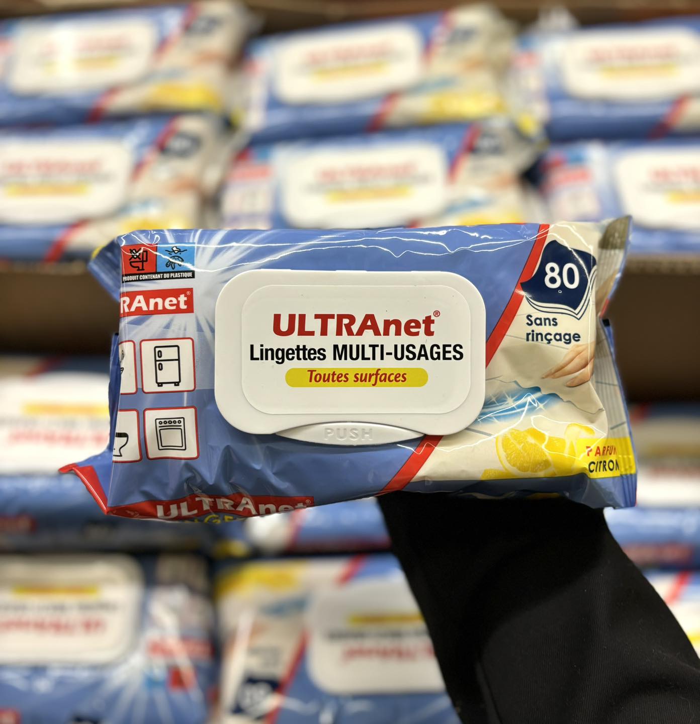 80 Lingettes Multi-usages ULTRAnet parfum citron